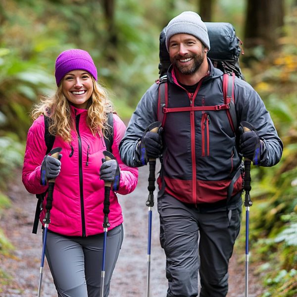 Walking Sticks for Men & Women - 14.5" Foldable Hiking Poles for Backpacking, Exercising and Traveling, Set of 2 Aluminum Nordic Collapsible Trekking Poles - Image 4